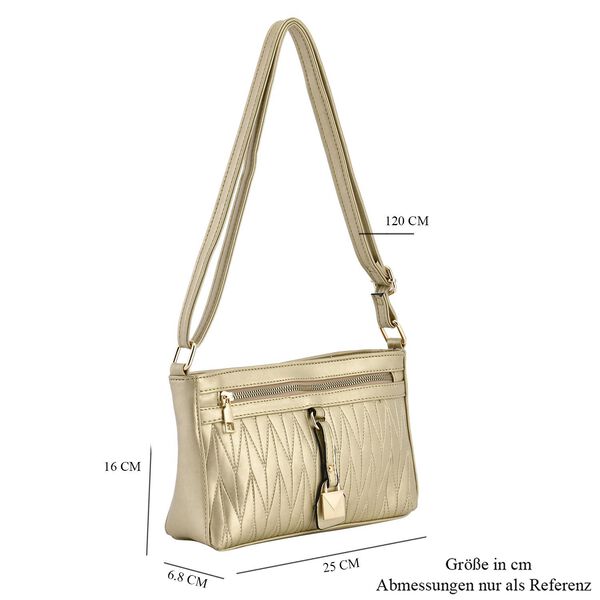 Schultertasche aus Kunstleder, Gold image number 7