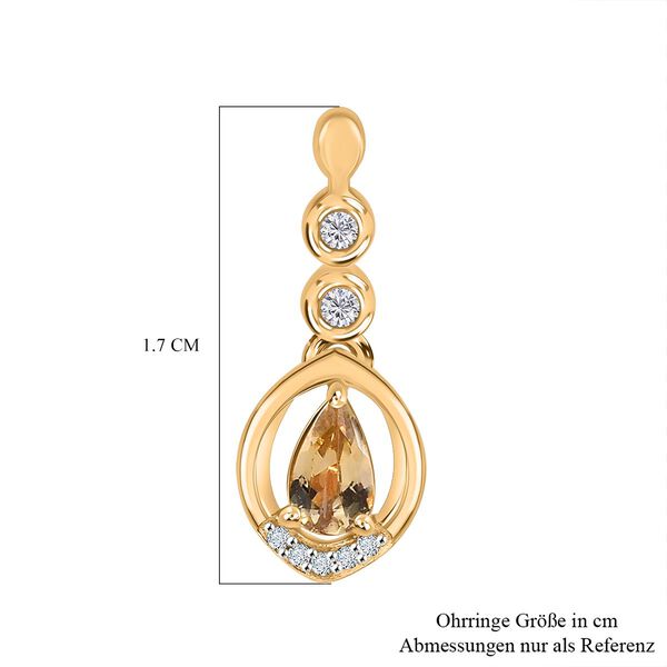 AA Natürliche goldene Tansanit und Zirkon Ohrringe - 0,74 ct. image number 5