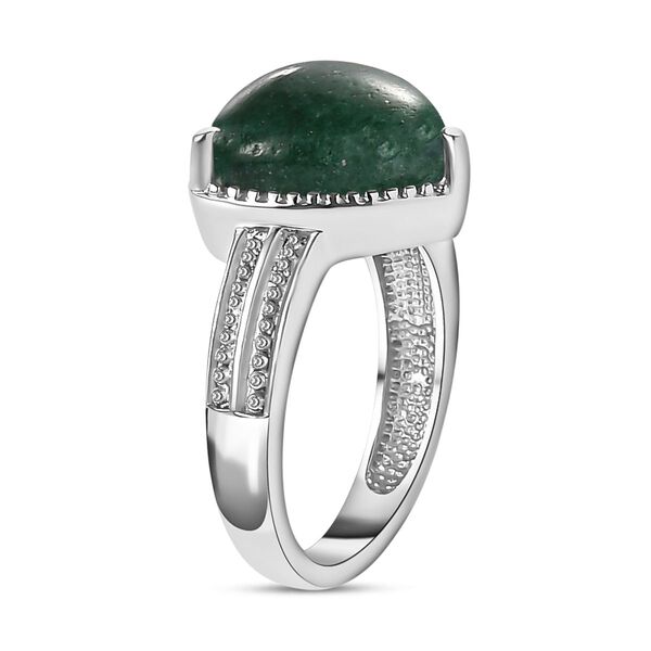 Grüner Aventurin Ring Edelstahl (Größe 17.00) ca. 6,13 ct image number 5