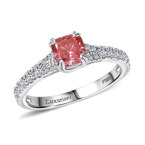 Lab Grown Rosa Diamant VS, Lab Grown Diamant Ring 950 Platin (Größe 18.00) ca. 1,54 ct image number 2