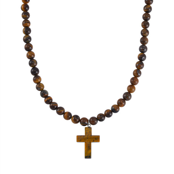 Gelbes Tigerauge Halskette, ca. 50 cm, ca. 265.00 ct