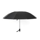 Sturmfester Regenschirm mit Aero-Aluminium-Gestell, vollautomatisch, reflektierend, Rückfaltung, ca. 105?cm, Schwarz