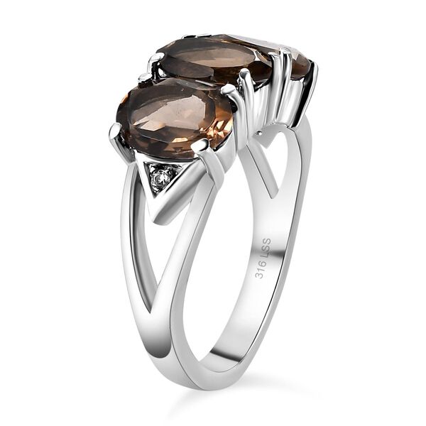 2er Set - Rauchquarz Anh&auml;nger und Ring, Edelstahl ca. 7.76 ct image number 6