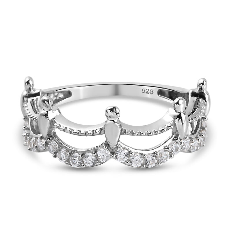 Simulierter Diamant Ring 925 Silber platiniert image number 0
