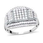 Weißer Diamant Ring, 925 Silber platiniert (Größe 17.00) ca. 1.00 ct