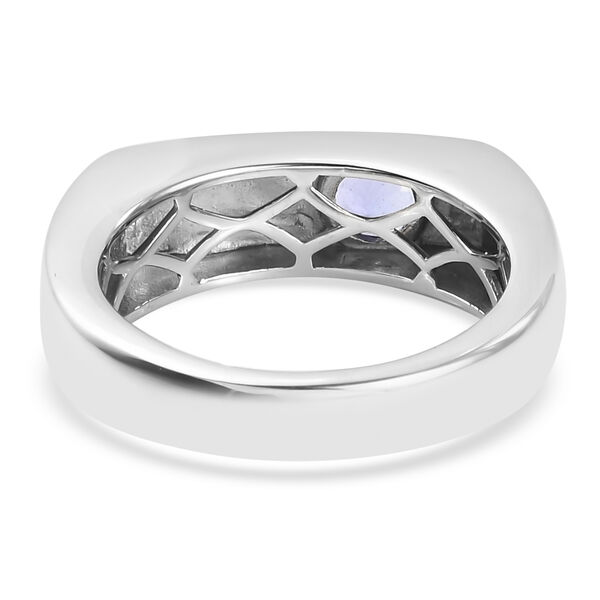 Tansanit Herren Ring 925 Silber Platin-&Uuml;berzug image number 6