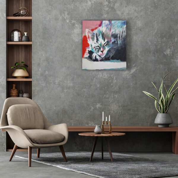 Leinwand Rahmen Digitaldruck Katze Wandbild, Größe 38x43 cm image number 2