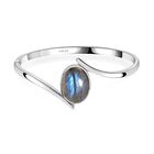 Labradorit Armreif ca. 19 cm Edelstahl ca. 17.34 ct