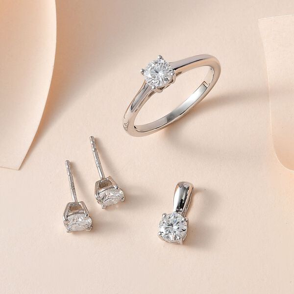 Funkelnde K&ouml;nigin- Moissanit Schmuckset, 925 Silber platiniert  - 1,77 ct. image number 13