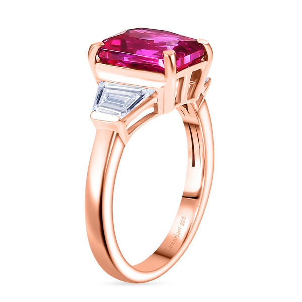 LUXURIANT - AAA Lab Grown Rosa Saphir, Moissanit Ring 925 Silber (Gr&ouml;&szlig;e 16.00) ca. 3.92 ct image number 5