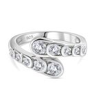 Moissanit Ring 925 Silber rhodiniert (Größe 18.00) ca. 0,77 ct