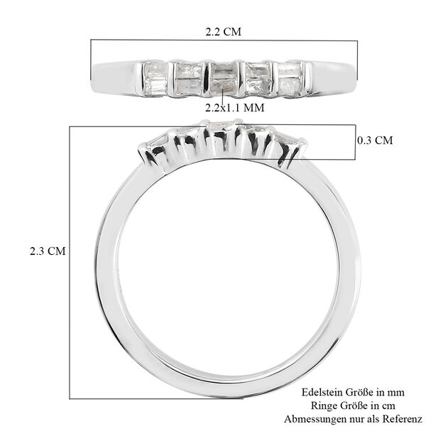 Diamant band Ring 925 Silber Platin-Überzug image number 7