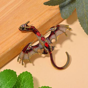 Mehrfarbiger Kristall Brosche emailliert