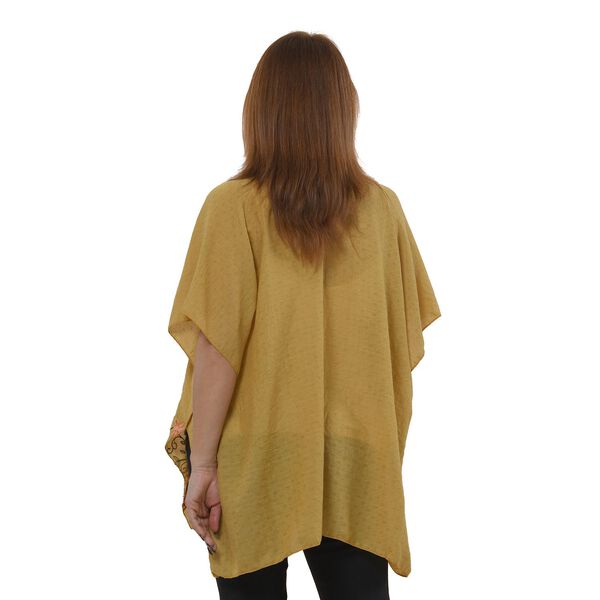 TAMSY- bestickter Kimono mit Blumenmuster, One Size, Gelb image number 2