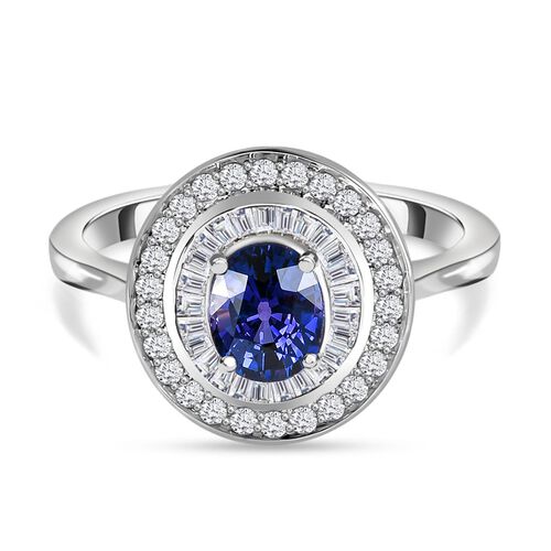 RHAPSODY AAAA Farbwechsel Saphir und weißer Diamant-Ring, 950 Platin (Größe 18.00) ca. 1.25 ct image number 0