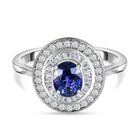 RHAPSODY AAAA Farbwechsel Saphir und weißer Diamant-Ring, 950 Platin (Größe 18.00) ca. 1.25 ct