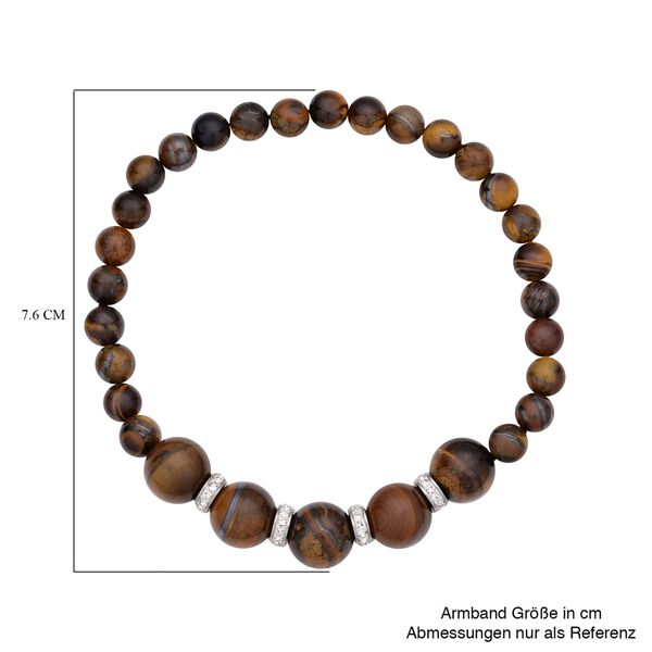 Gelbes Tigerauge Armband, ca. 19 cm, 316L Edelstahl ca. 72.20 ct image number 6