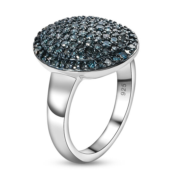Blauer Diamant-Ring, 925 Silber platiniert  ca. 1,00 ct image number 5