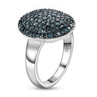 Blauer Diamant-Ring, 925 Silber platiniert  ca. 1,00 ct image number 4