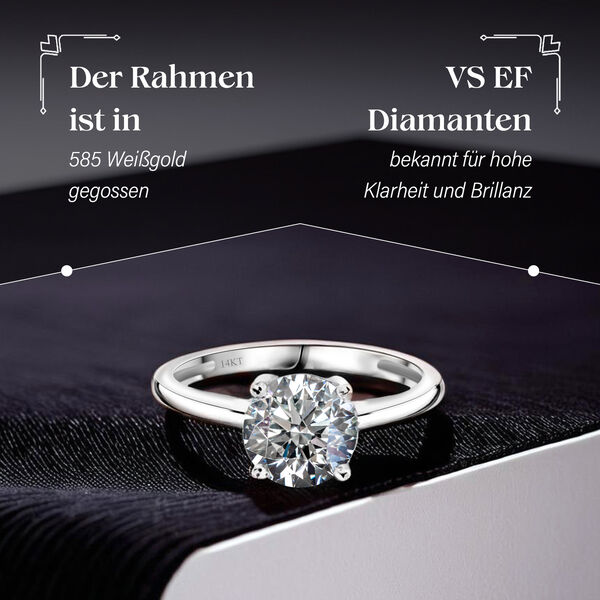 LUXURIANT SGL zertifizierter VS-EF Labor Diamant Ring in 585 Weißgold - 3 ct. image number 6
