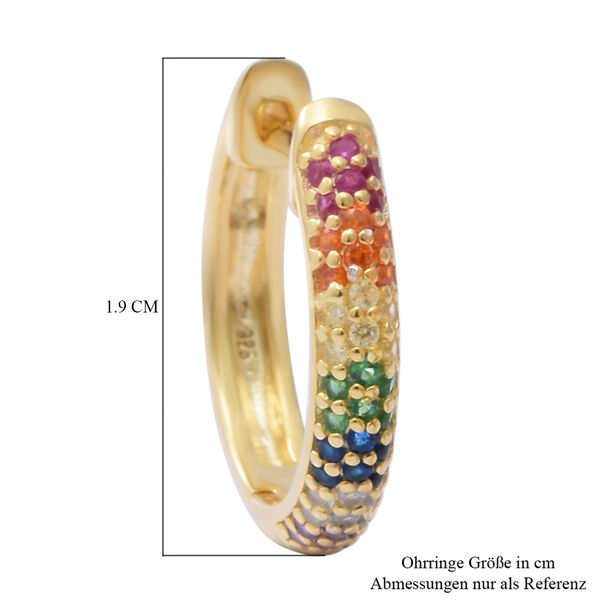 LUSTRO STELLA - Mehrfarbiger Zirkonia Ohrringe 925 Silber vergoldet ca. 0,84 ct image number 4