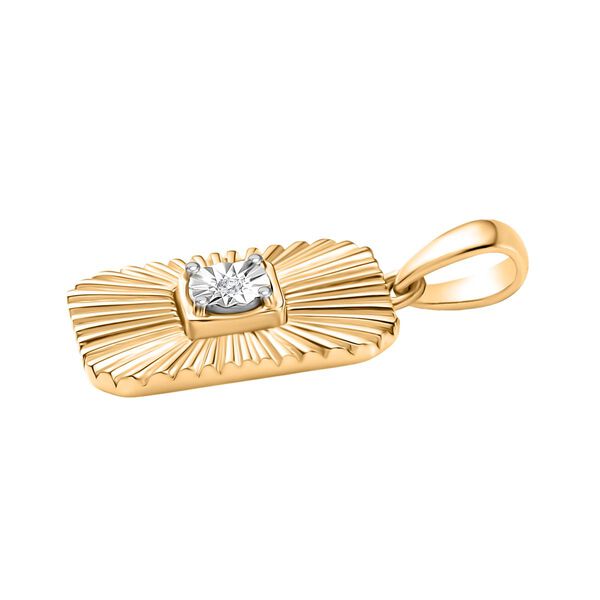 3er Set - D'Joy Wei&szlig;er Diamant Ohrringe, Ring und Anh&auml;nger 925 Silber Gelbes Gold (Gr&ouml;&szlig;e 16) image number 7