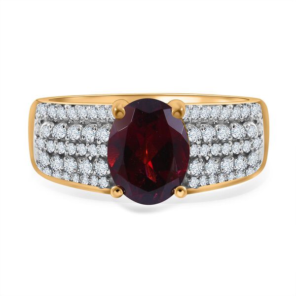 AA Rhodolith Granat und Zirkon Ring - 2,91 ct.