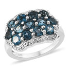 London Blautopas Cluster Ring in Silber, 2,80 ct. image number 3