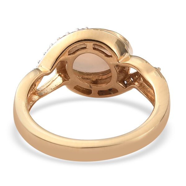 Natürlicher, äthiopischer Opal und Zirkon-Bypass-Ring in Silber image number 6