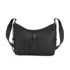lifestyle-Color:Black size/Profile:Genuine Leather Crossbody bag wall(exterior);Genuine Leather. Lining(interior):polyester Pockets(exterior):zipped-1; Pockets(interior):Zipped-1 slip-1. Measurement(inch):27*9*20cm shoulder strap:120cm