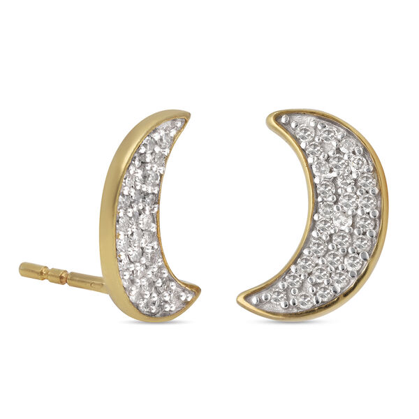 Diamant Mondsichel-Ohrstecker in Silber image number 4