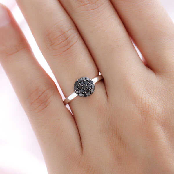 Schwarzer Diamant-Ring, 925 Silber platiniert  ca. 0,33 ct image number 3