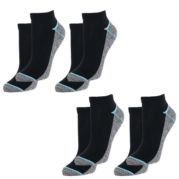 4er-Set Kupferfaser-Kompressions-Socken, 36-40, schwarz-grau