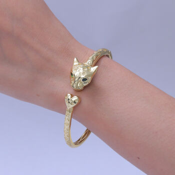 EVER TRUE Nat&uuml;rlicher Chromdiopsid Armreif ca. 19 cm Nickelfreies Messing ca. 0.34 ct