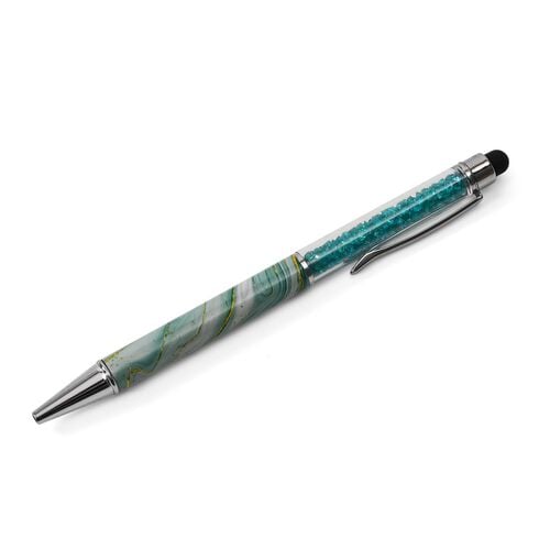 " Set of 5pcs crystal pen   Color: multi color Size:L14.5*D1.0cm(5.7*0.39inch) Weight:50g/set                 Material: Crystal + aluminum + plastic Ink color: Black                      Color: Pink, grey, cyan, yellow, purple " image number 1