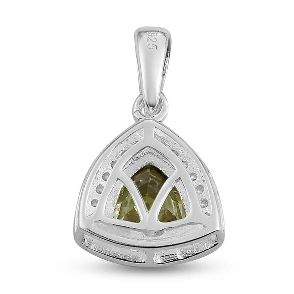 LUSTRO STELLA - Wei&szlig;er und Peridot farbener Zirkonia-Anh&auml;nger, 925 Silber ca. 1,46 ct image number 5