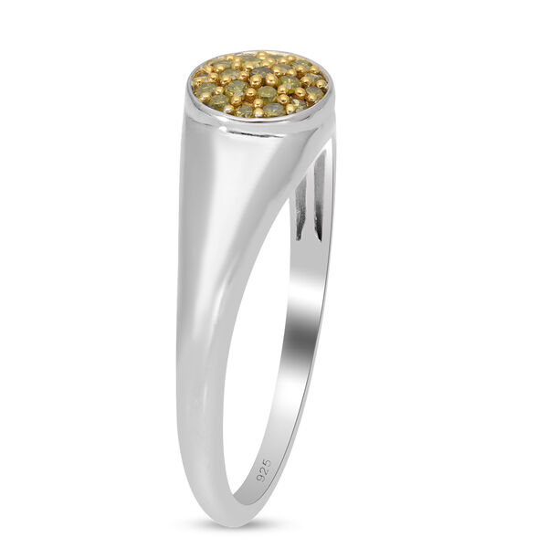 Gelber Diamant Ring 925 Silber platiniert  ca. 0,20 ct image number 4