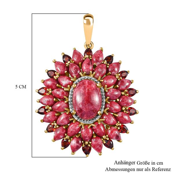 AA Thulit und roter Granat-Anh&auml;nger - 26,96 ct. image number 5