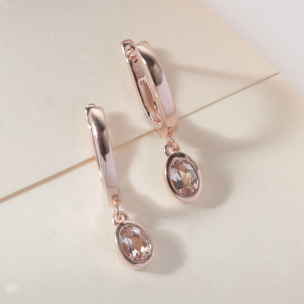 Marropino Morganit-Ohrh&auml;nger, 925 Silber ros&eacute;vergoldet ca. 1,00 ct&nbsp; image number 2