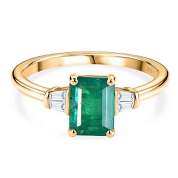 LUXORO AAA Kagem Sambischer Smaragd, Wei&szlig;er Diamant Ring 375 Gold (Gr&ouml;&szlig;e 20.00) (10-15 Werktage Lieferzeit) ca. 1.73 ct