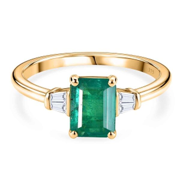 LUXORO AAA Kagem Sambischer Smaragd, Wei&szlig;er Diamant Ring 375 Gold (Gr&ouml;&szlig;e 20.00) (10-15 Werktage Lieferzeit) ca. 1.73 ct
