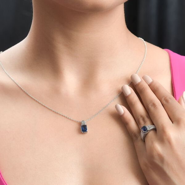 2er Set - Ceylon Farbe Quarz Ring und Anh&auml;nger Schmuckset, Edelstahl ca. 3.37 ct image number 2