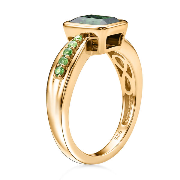 Nat&uuml;rlicher Chromdiopsid-Ring, 925 Silber vergoldet  ca. 1,88 ct image number 7