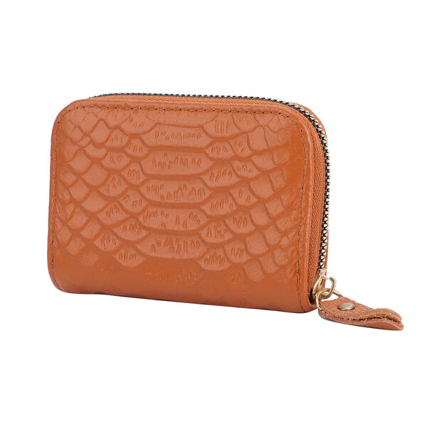 Geldbörse aus 100% echtem Leder, Größe: 11x7,5 cm, Hellbraun image number 2