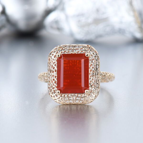 MIRAGE COLLEKTION Mexikanischer Kirschfeuer-Opal Solit&auml;r Ring 375 Gelbgold image number 2