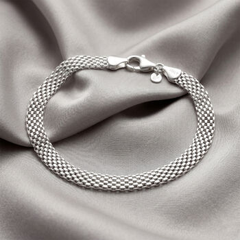Italienisches Bismark-Kettenarmband in 925 Silber, 19cm