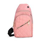 Stepp-Slingtasche mit RFID-Schutz und Kopfhöreröffnung, Größe: 17x7,5x30cm, Lachsfarben