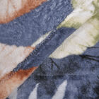 1-lagige Flanell bedruckte Decke, Blattmuster, Größe 150x200 cm, Blau image number 2