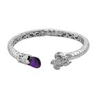Royal Bali Kollektion - Afrikanischer Amethyst Armreif ca. 19 cm 925 Silber ca. 7.00 ct