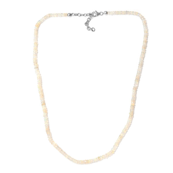 Nat&uuml;rlicher &Auml;thiopischer Opal Halskette 45 cm 925 Silber Platein-&Uuml;berzug ca. 31,00 ct image number 4